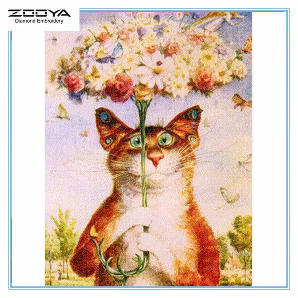 

ZOOYA DIY 3D Алмазная вышивка крестиком домашний декор кошка