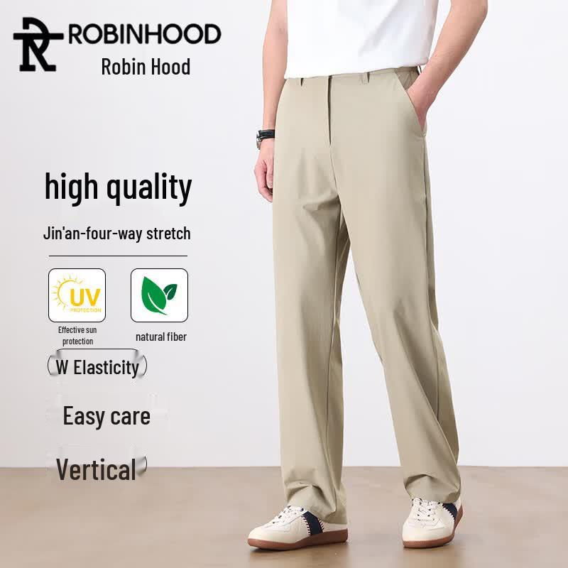 ROBINHOOD Men s Ice Silk Straight-Leg Casual Pants 40