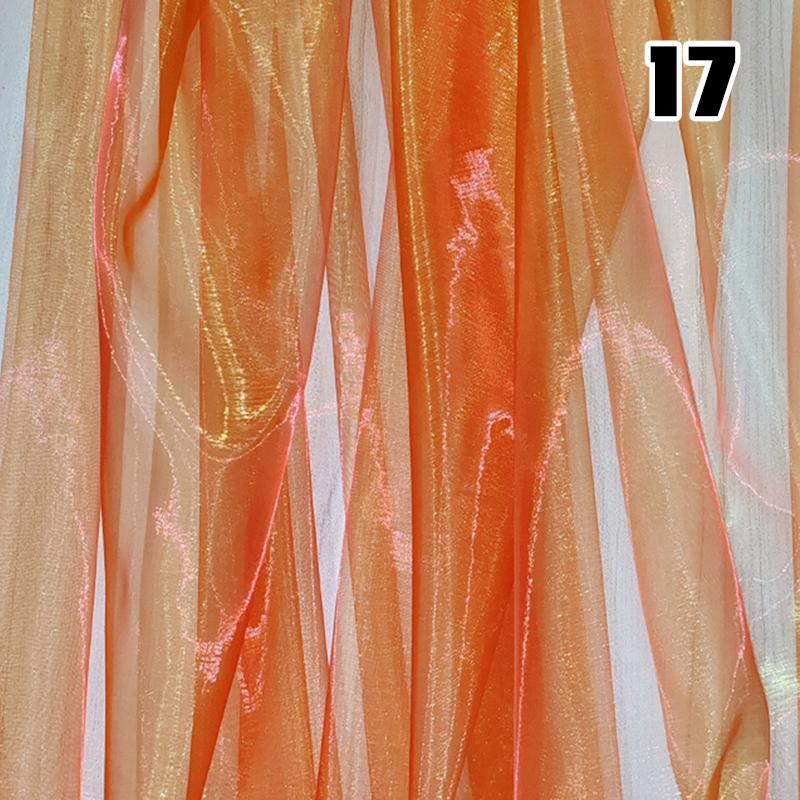 Przezroczysty Laserowy Tiul Tkanina Szycie Siatka Materiał Kolorowa Organza Szklana Fluorescencyjna Przędza Jedwabny Szyfon Materiał na Odzież Sceniczną