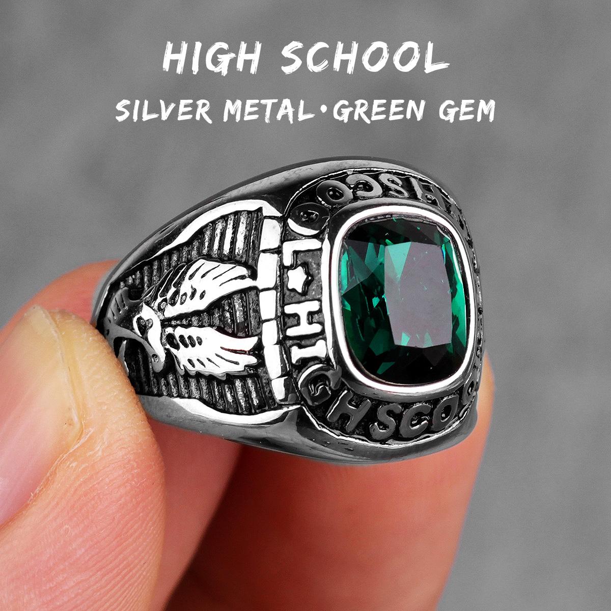 

Stainless Steel Men Rings Rhinestone High School Eagle Punk Hip Hop for Biker Male Boyfriend Jewelry Creativity Gift Wholesale 7