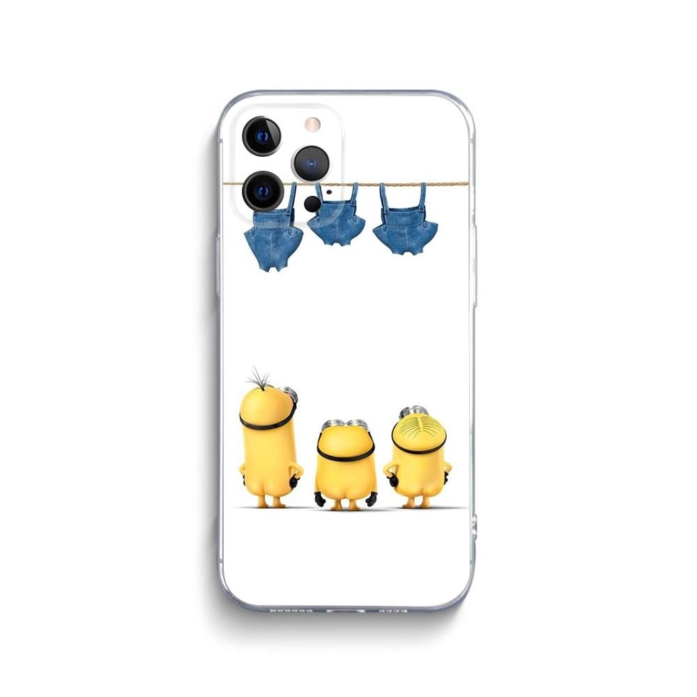 Movie M-MinionsS-S Banana Phone Case For iPhone 15,14,13,12,11 Plus,Pro,Max,XR,XS,X,7,8 Plus,SE,Mini Transparent Silicone Soft