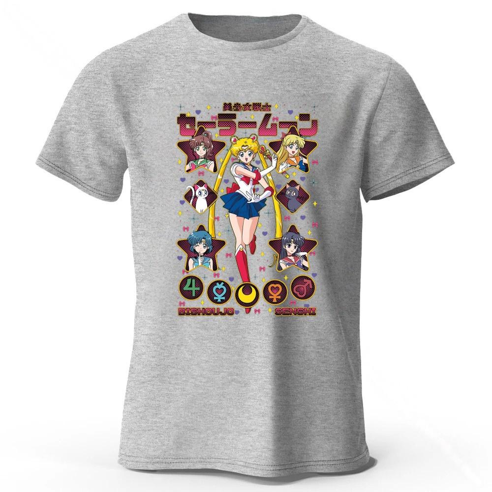 Sommer Neues Sailor Moon Retro Stil Reines Baumwoll T-Shirt Herren Damen Tägliche Mode Lässig Bequem Übergröße Kurze Ärmel