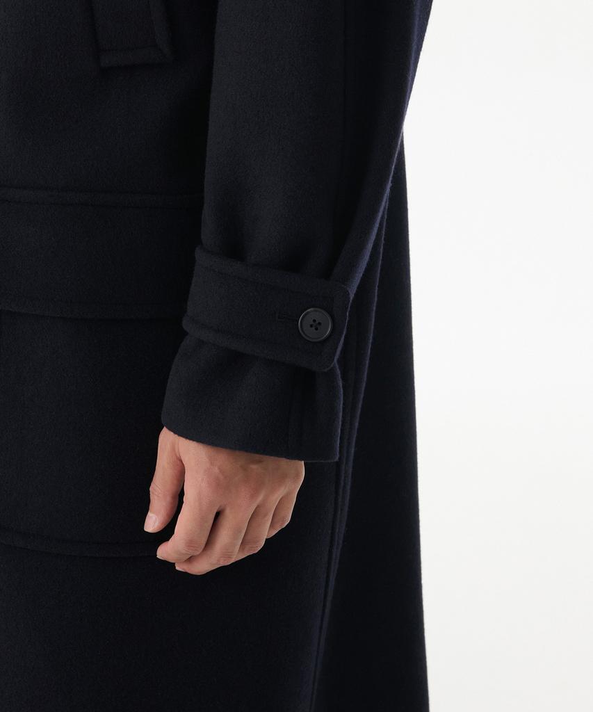 Musinsa Standard Wool Blend Oversized Muff Balmacaan Coat [Navy]