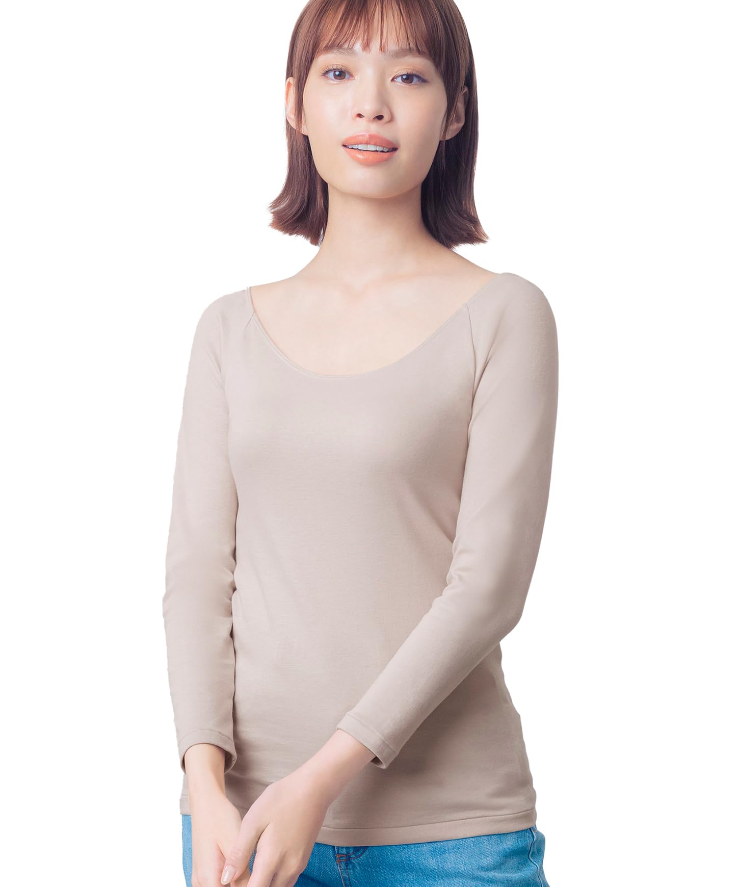 

Теплый Органический Хлопок Мягкий и Нежный к Хлопку Широкий Длинный Размер Средняя Крылышко/Нижнее Белье Wacoal, Смесовый, Телесный, 100% (Сторона кожи), Шея, рукава 3/4,