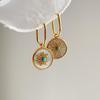 Exquisite Turquoise French Stud Earrings: Trendy, Versatile, and Luxurious for Women