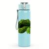 1PC Green Cactus Lips Graphic,750ml Color Plastic Sports Water Bottle,Leakproof Flip Straw Lid,Suitable for Sports Office Home Use