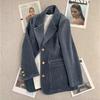 Blazer Suit for Women Winter Casual Long Sleeve Button Cardigan Slim Fit Solid Color Professional Suit Jacket