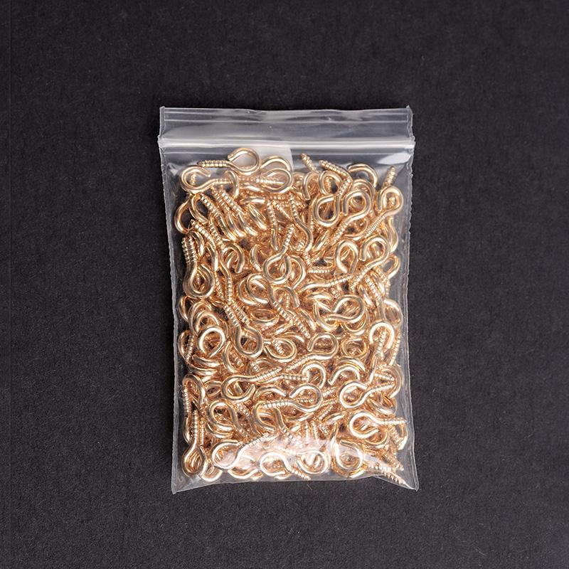 200pcs Small Tiny Mini Eye Pins Eyepins Hooks Eyelets Screw Threaded Gold Color Clasps Hooks Jewelry Findings For Making DIY