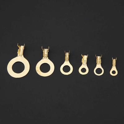 Wire Connectors Lugs Brass Terminal Block Gold Wire Connector Cold-Pressed Copper Tab Wire