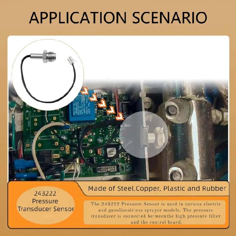 243222 Edelstahl Drucksensor-Wandler Ersatz für 390 395 490 495 595 695 795 1095 1595 3400 Sprühgerät