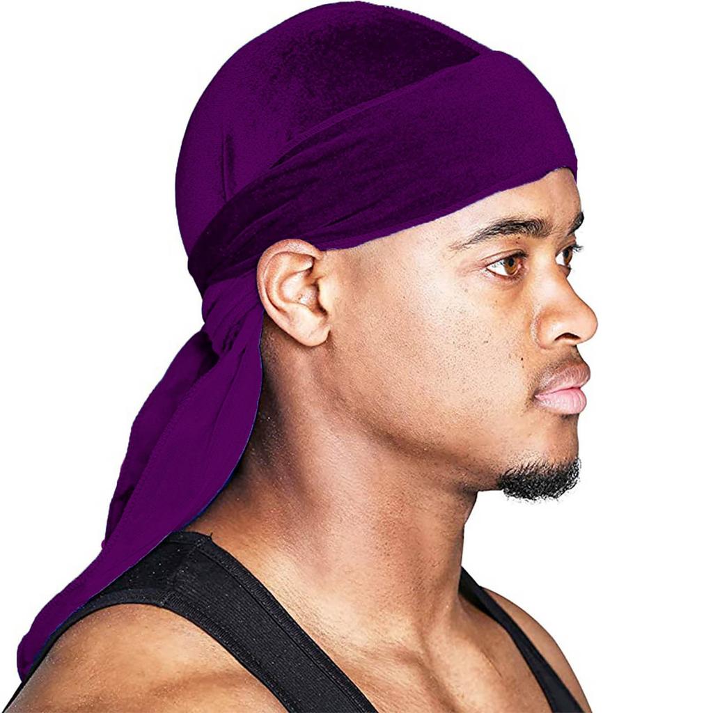 Pánský a dámský saténový elastický klobouk, sametový dlouhý pirátský klobouk, hip hopový nadměrný šátek