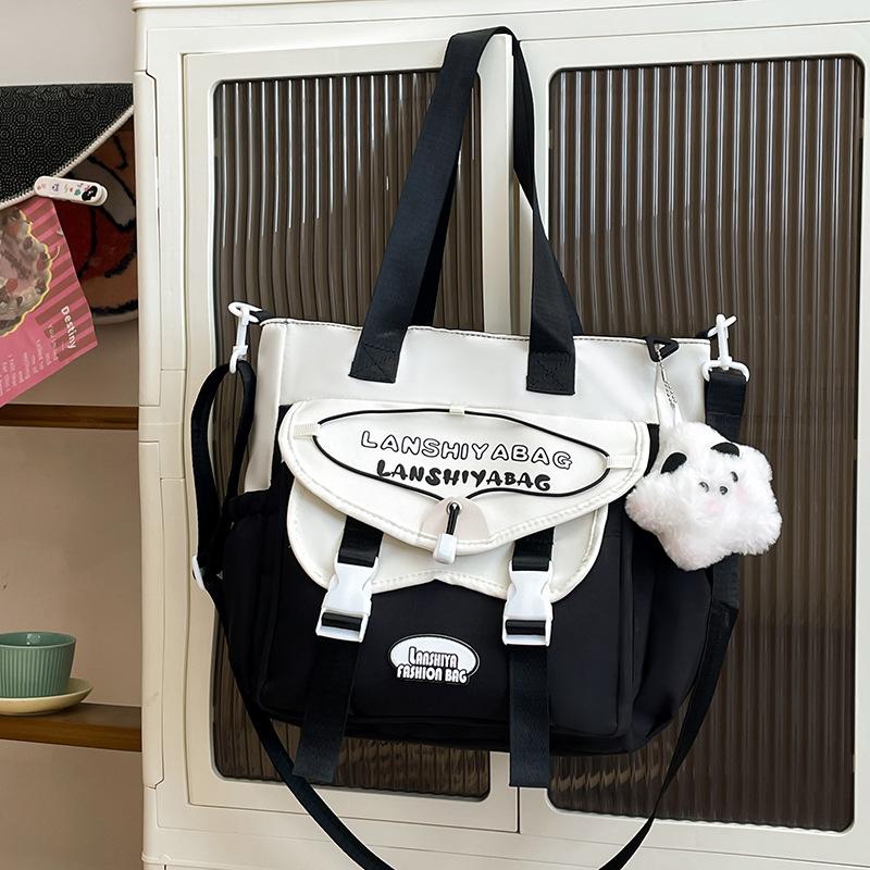 

Студенческая простая сумка-репетитор японская свежая сумка через плечо с откидной крышкой для учебы и поездок на учебу контрастного цвета сумка кроссбоди для занятий single bag