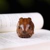 Cute Small Wooden Rabbit Figures 1.37" Green Sandalwood Carving Zodiac Rabbit Handicrafts Desk Home Decoration DIY Pendant Gift