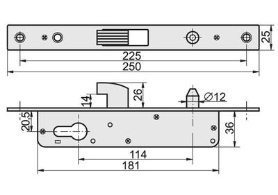 HOOK MORTISE LOCK H-40 - MP ZW H-40
