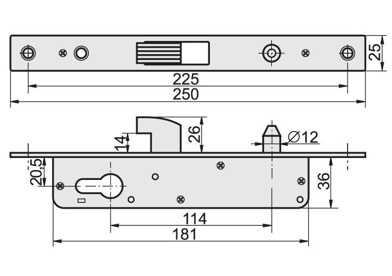 HOOK MORTISE LOCK H-40 - MP ZW H-40
