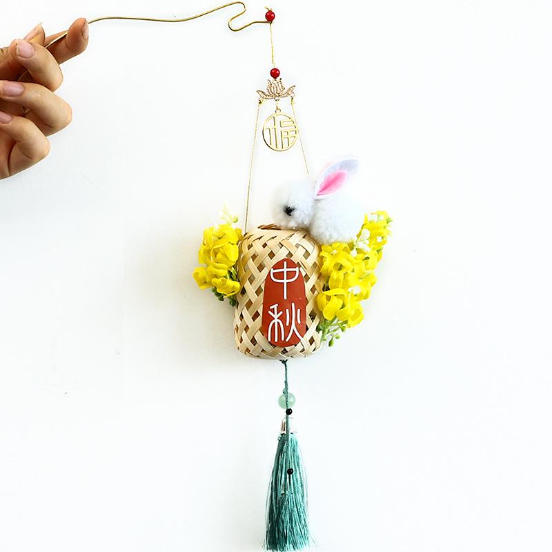 Chinese Mid-Autumn Festival Lanterns New Bamboo Handmade Children's Rabbit Lantern Festive Atmosphere Decoration Handicraft