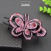 Korean Rhinestone Butterfly Hair Bun Clip - Women's Three-Pronged Duckbill Hair Accessory