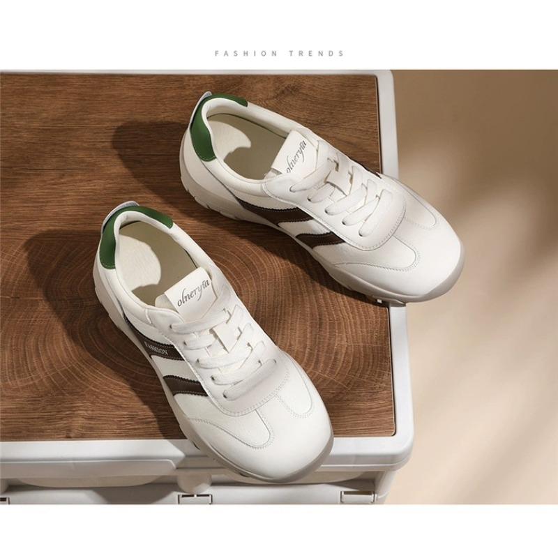 

Autumn new lightweight soft-soled sports casual shoes running shoes leather thick-soled white shoes outdoor walking shoes 40 слюда кольору