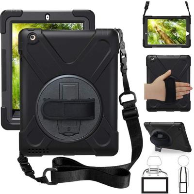 Case For iPad 2 3 4 5 6 7 8 9th,Heavy Duty Army Shockproof Kids Cover for iPad Air iPad Pro  iPad 4 9.7 Ipad Min iKickstand Handle Shoulder Strap Case