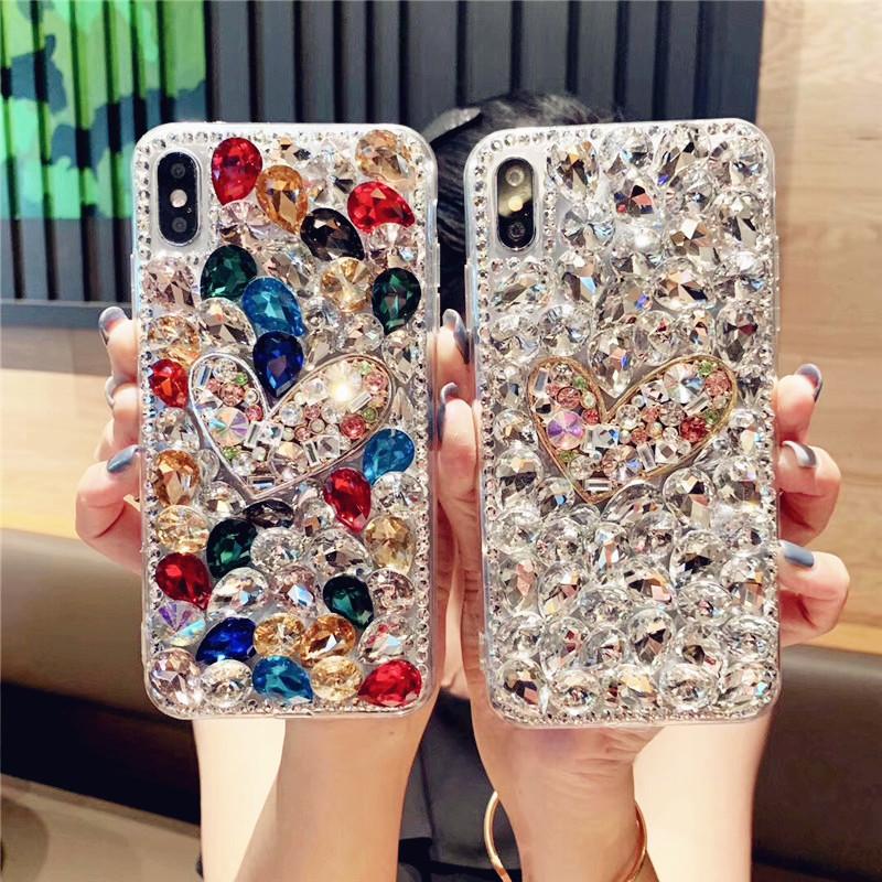 Rhinestone Phone Case For Iphone Apple 17Promax Love 15 Colorful 16Pro Personalized Luxury Xr