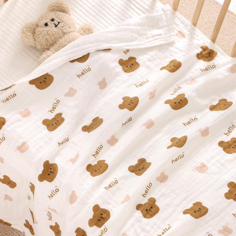 Newborn Baby Bath Towel 4 Layer Cotton Swaddle Blanket Babies Bedding Gauze Blankets Stroller Cover Children's Shower Towel