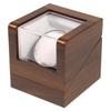IGIMI Wooden Watch Winder, Black Walnut Finish, Rondo, Single Winding, 12 O'clock Center Stop, Mabuchi Motor, USB Compatible, 4 Modes, IG-ZERO113B-5,