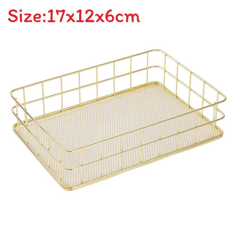 IJzeren Make-up Organizer Mand Met Gaas Voor Badkamer En Bureau Opslag