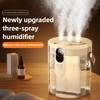 USB Small Humidifier With Three Sprays And Large Amount Of Mist/Mini Humidifier With Night Light For Bedroom Desktop Large Mist