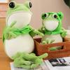 45/60/80CM Kawaii Umhang Frosch Plüschtier Weiches Stofftier Schöner Hut Große Augen Anime Puppe Umarmungskissen Geburtstags-Weihnachtsgeschenke
