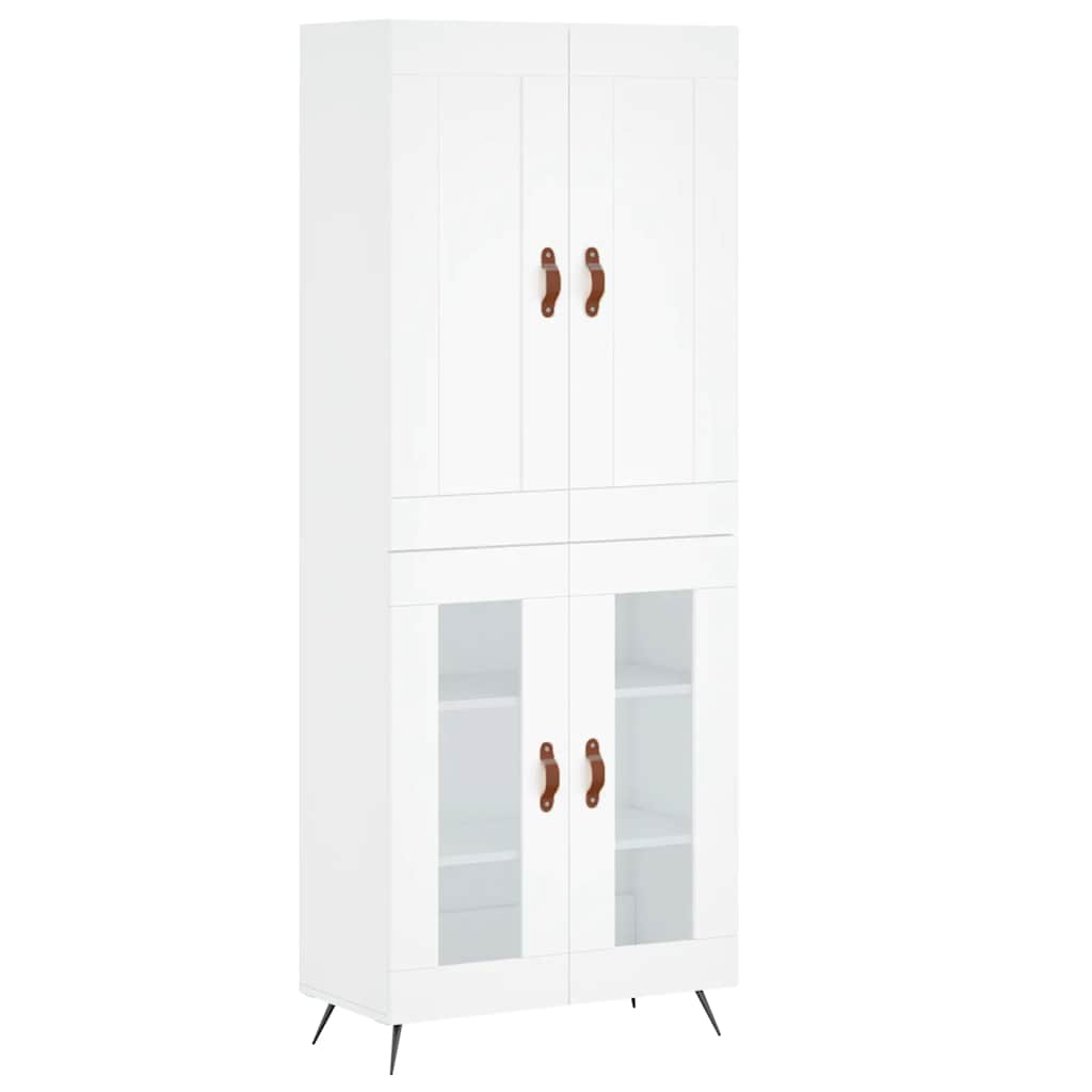 Highboard in White 69.5 x 34 x 180 cm engineered wood