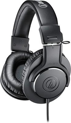 Audio-Technica ATH-M20x Professional Monitor Headphones, Wired, Black, for Studio Recording, Instrument Practice, Mixing, DJing, Gaming, and More