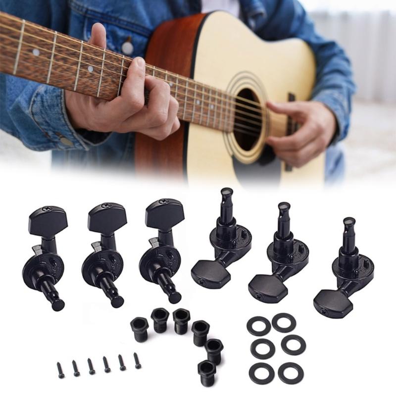 6Pcs Metal Guitar String Tuning Peg Replacement Guitar Machine Head Knobs Tuning Key Acoustics Guitar Tuner Enduring