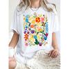 Bohemian Colorful Flowers Design Women T-Shirt Casual Y2K Short Sleeves All-Match Cotton T Shirt Oversized Summer