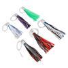 6 PCS 6.1in Squid Fishing Lure Skirts with 3D Eyes Shiny Body Saltwater Trolling Lure for Fishing