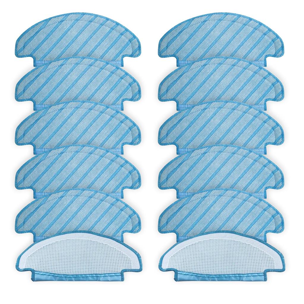 Ecovacs 12pcs Reusable Washable Mop Pads Blue Sweeping Robot Rag Replacement Set