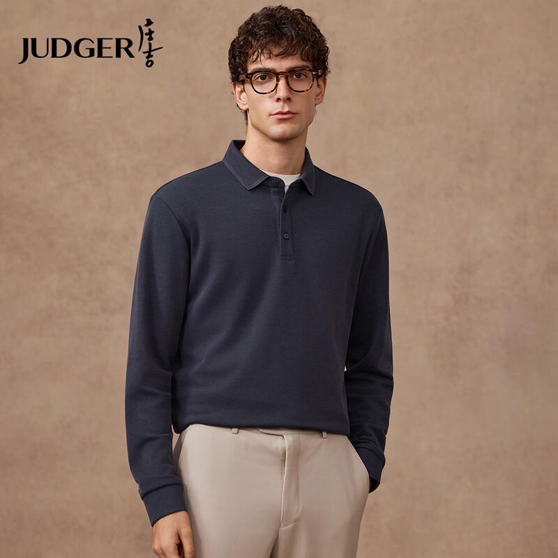 Judger Men s Wool & Silk Long-Sleeve Brushed Polo Shirt XXXXL