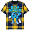 Kinder T-Shirt 67 Six Seven Streifen Print Jungen und Mädchen T-Shirts Oberteil Sommer Kurzarm Rundhals Lässig Outdoor Kinderbekleidung