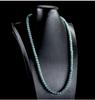 Blue Water Jade Bead Necklace - Ice Type, 6.5mm-12mm Beads, Women's Sweater Chain