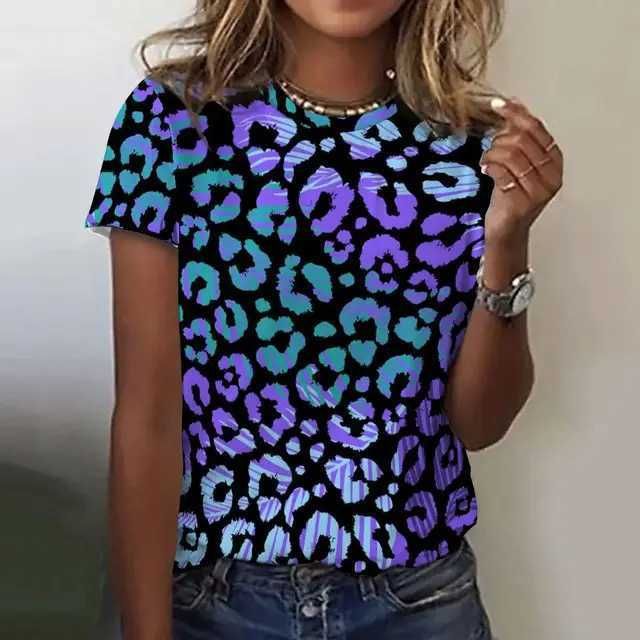 Sexy and Fashionable Leopard Print Casual Short Sleeved Street Women's T-shirts