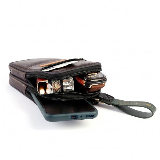 Men'S PU Leather Organizer Wallet - Multi-Layer Phone & Card Holder Spacious For Outdoor Sports & Mountaineering