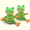 Cartoon Frog Shape Interactive Sound Toy Bite Resistant Pet Squeaky Chew Toy  Home Use