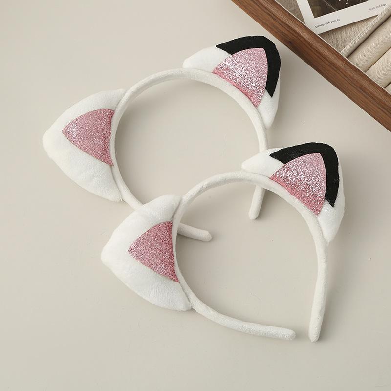 Plush Cat Ear Headband for Cosplay and Halloween