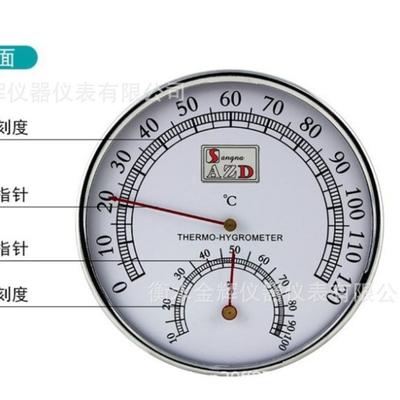 Hochtemperatur- und Feuchtigkeitsmesser A5room Badezimmer Temperatur- und Feuchtigkeitsmesser Metall 0-120 Grad