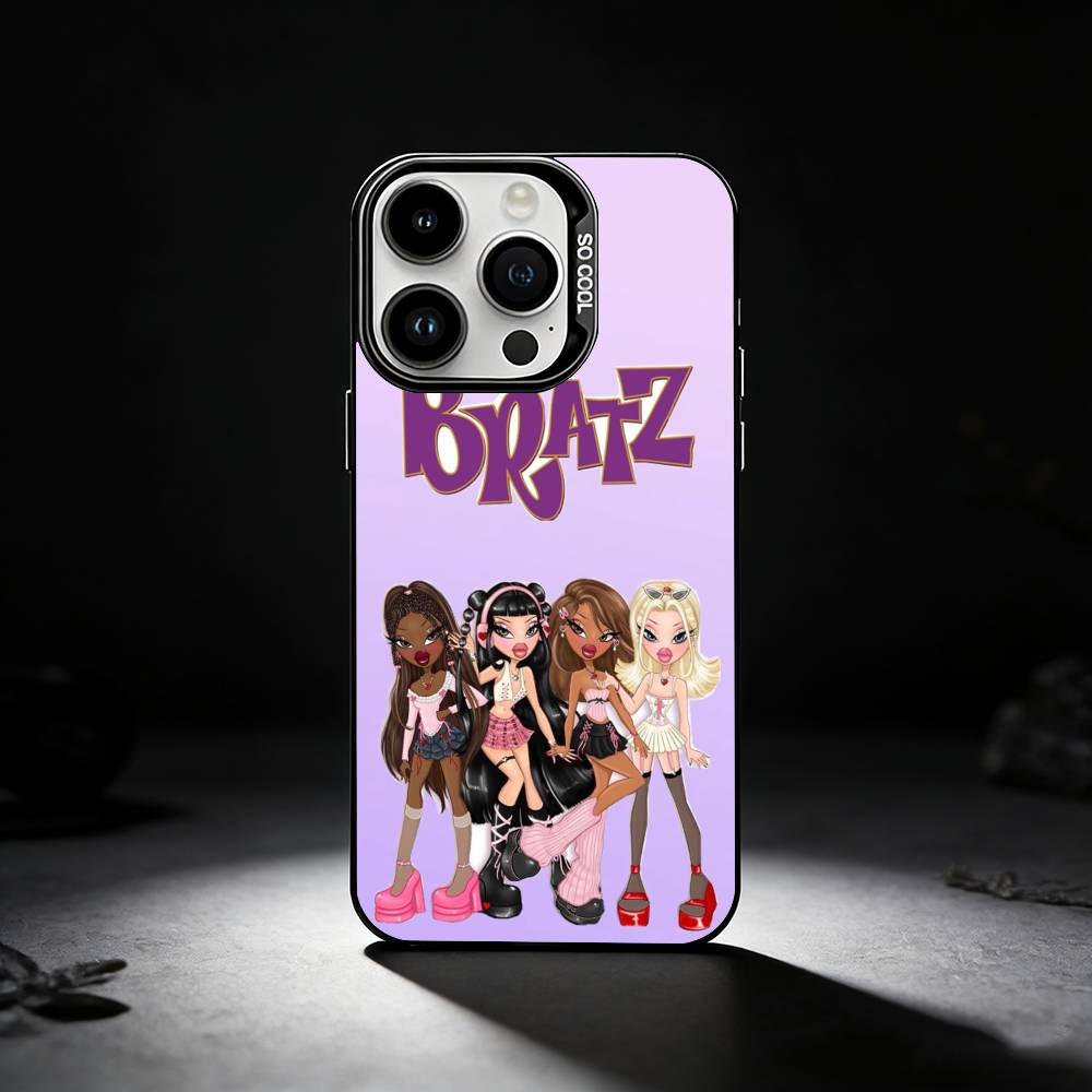 Cool Girl B-Bratz Phone Case For iPhone 17,16,15,14,13,12,11 Plus,Pro Max,XS,Colored silver phone case