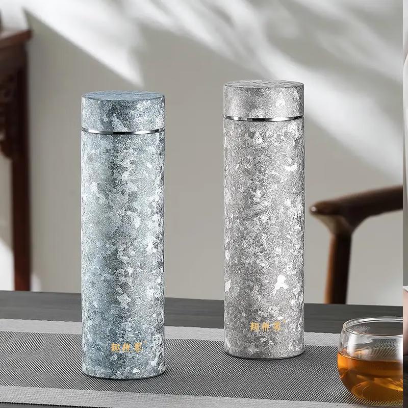 Quyoujia Pure Titanium Insulated Tea Infuser Bottle, 460ml
