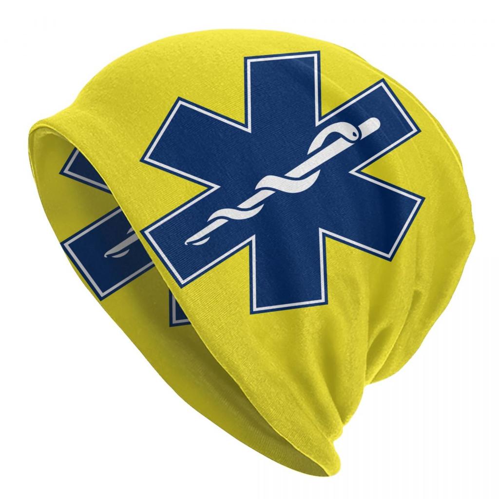 Custom Emt Star Of Life Logo Beanie Cap Winter Bonnet Knitted Hats Hip Hop Outdoor Paramedic Health Care Skullies Beanies Hats