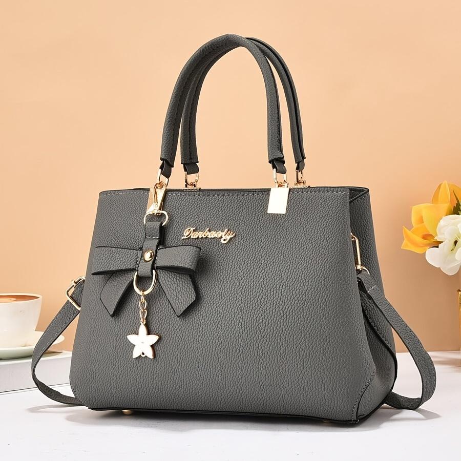 Elegant Shoulder Bag with Bowknot Decoration Multiple Compartments Fashion HandbagSuitable for Work Party and Daily Use