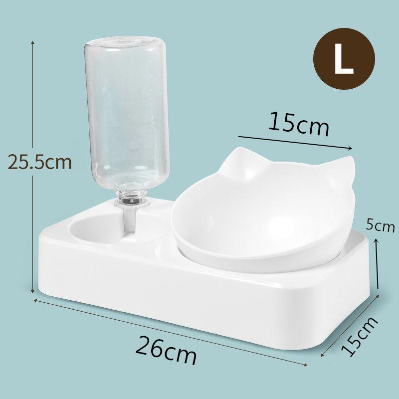 Boluri duble pentru pisici pentru câini Bol cu ​​apă și mâncare înclinat la 15 grade Boli înălțate pentru pisici cu sticle de apă automate-hrănitor pentru animale de companie