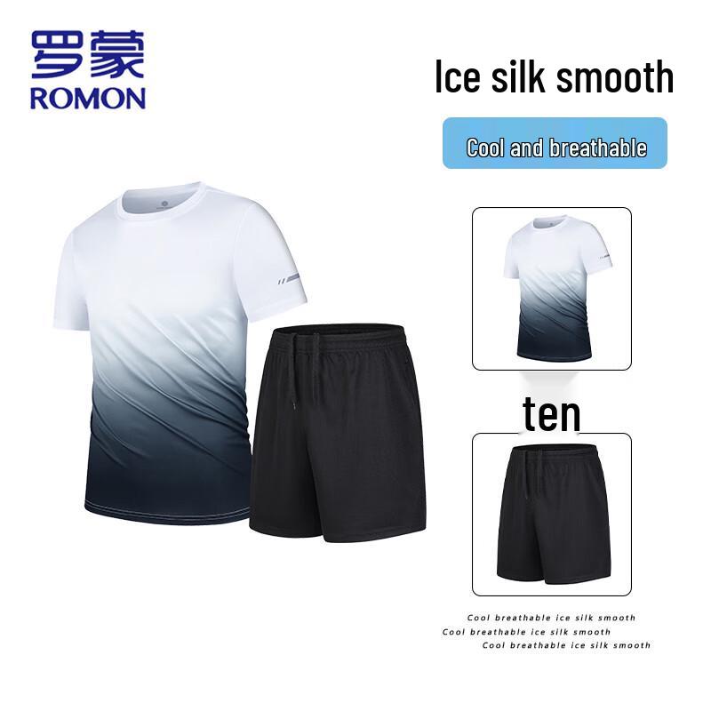 ROMON Men s Cooling Quick-Dry Shorts & T-Shirt Set 5XL