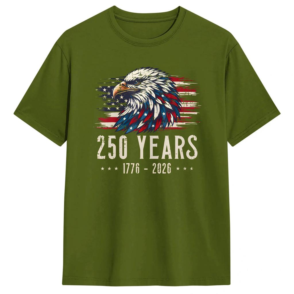 US 250Th Anniversary TShirts Unisex Cool Cotton Tee Shirt Round Neck Short Sleeve T Shirt Plus Size Tops